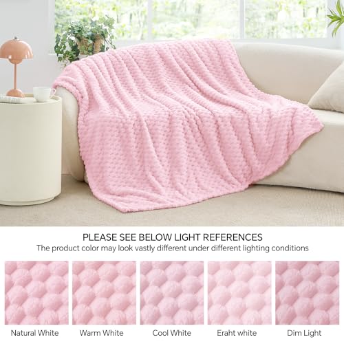Image of BEDELITE Throw Blanket for Couch, Soft Cozy Gifts for Women, Cherry Blossom | 3D Jacquard Decorative Fleece Blanket, Super Soft Plush Throw, Cute Birthday Gift for Women, Suitable for All Seasons, 50*60