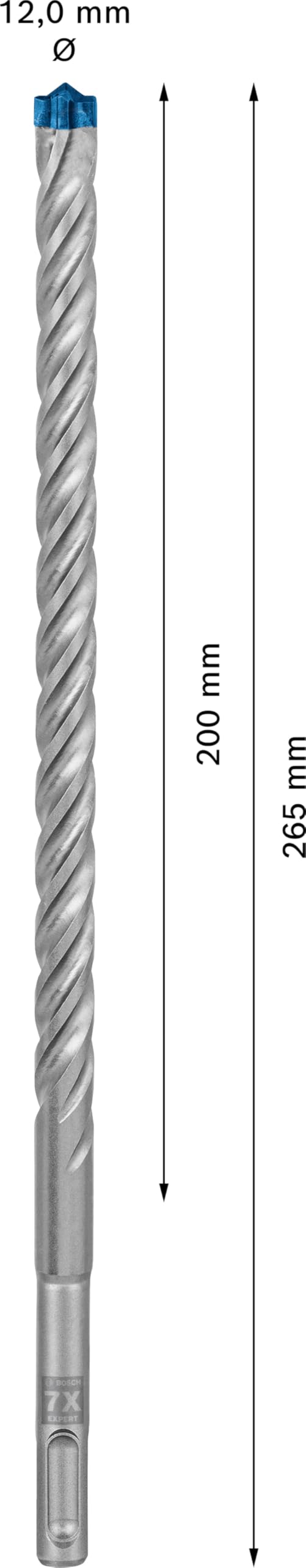 Bosch Professional 10x Brocas para martillo Expert SDS plus-7X (para Hormigón armado, Ø 12.00 x 265 mm, accesorios Martillo perforador rotativo)