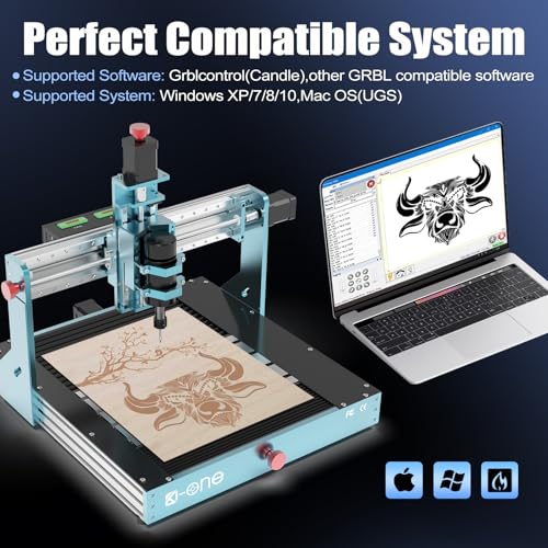 CNC Router Machine,Upgraded 3-Axis Engraving All-Metal Milling Machine300 x 180 x 80 mm/11.81 x 7.09 x 3.15 in Working Area 10000 RPM for Wood Acrylic MDF PVC Plastic Foam - Image 7