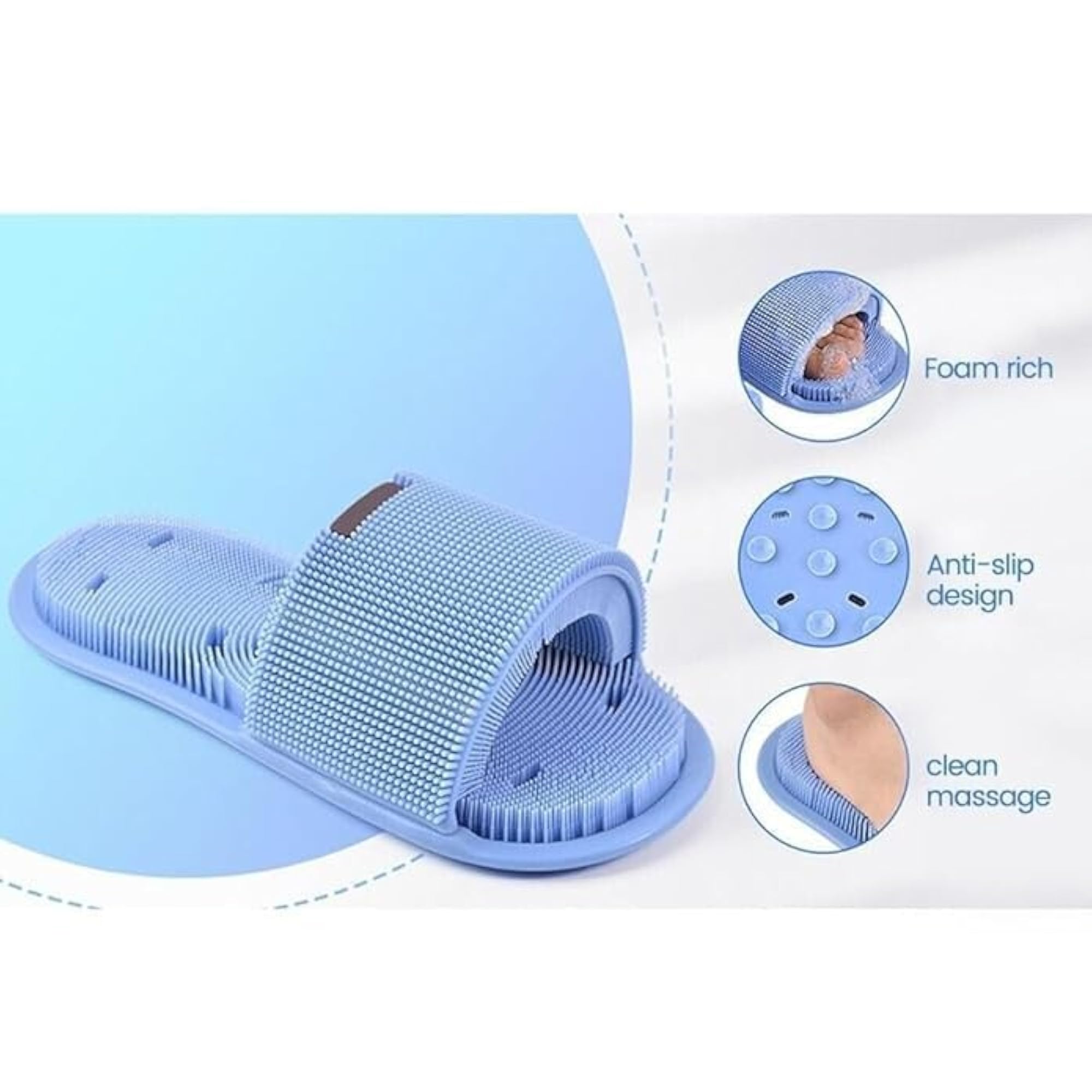 Soft Silicone Foot Cleaning Slipper, Exfoliating Scrubber