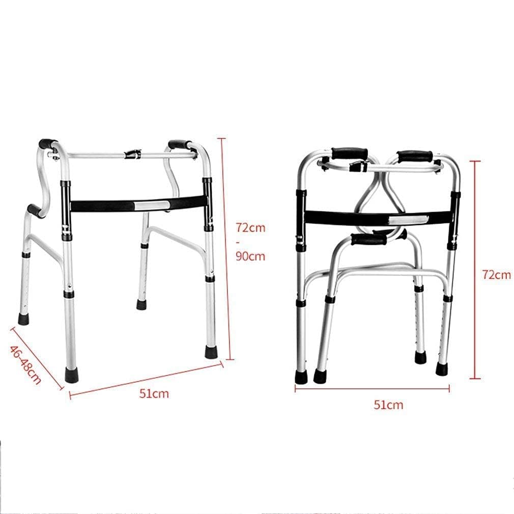 Andador plegable con asiento acolchado, ayuda de movilidad ajustable, ruedas ligeras todo terreno, marco seguro para la ducha para personas mayores y usuarios bariátricos