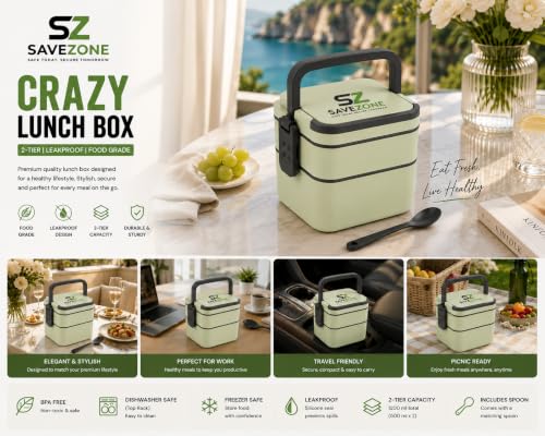 Image of Lunch Box for Office Use, Microwave Safe Lunch Box for Men & Women, Leakproof Bento Lunchbox for Office, College Girls & Kids Boys