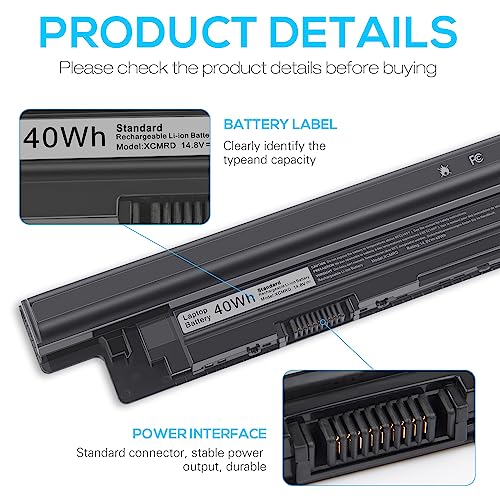 Image of 40Wh XCMRD FW1MN 4WY7C Battery for Dell Inspiron 15 3000 3542 3543 3531 3541 3521 3537,15R 5537 5521,17R 5721 5737,17 3737 3721,14 3421 3437 3443,14R 5421 5437,Vostro 2521 2421,Latitude 3540 3440 P28F