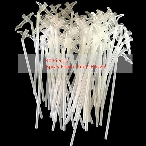Image of 40Pcs Plastic Spray Foam Replacement Tubes Gap Filling Nozzle Tips, Replacement Tube for DIY Spray Foam