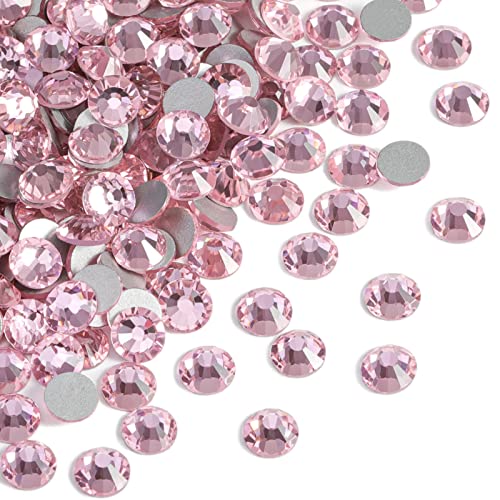 BEADSLAND 1440 sztuk, płaskie kamienie stras, kryształki do paznokci, jasnoróżowe, SS6 (1,9 – 2,0 mm)