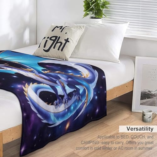 Manta de franela de dragón con acabado extra suave y textura densa para cama 7