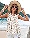 Flafens Summer Tank Tops for Women Girls - Cartoon Design Loose Fit Pleated Babydoll Scoop Neck Smocked Graphic Tshirt Sleeveless Tops for Beach Vacation, X-Large