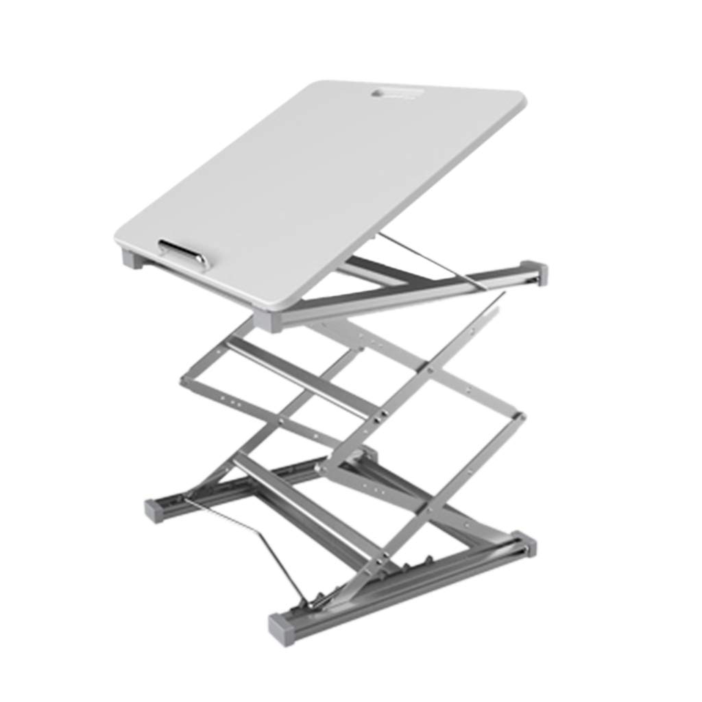 Simple Black/White Folding Desk Office Computer Folding Desk-Simple Adjustment/Adjustable Angle, Standing Computer Desk/Liftable Computer Folding Desk