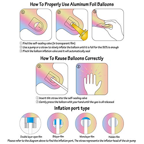 Image of 40 Inch Rainbow Digit Helium Foil Birthday Party Balloons (Lightly color 5) | Helium Foil Birthday Party Balloons big size Gradients Rainbow Digit