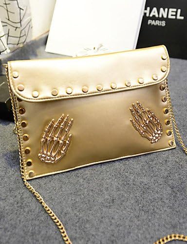VIVI-Borsa a cartella da donna, in ecopelle, colore: oro/argento/nero :  Amazon.it: Sport e tempo libero