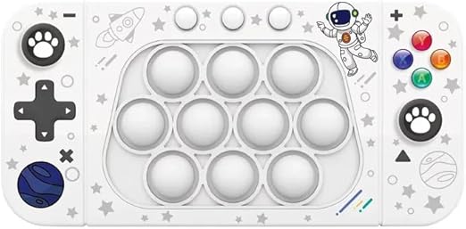 Pop It White Fast Push Bubble Game Toy for Kids and Adults Electronic Fidget Light-up Bubble Sensory Games Toy