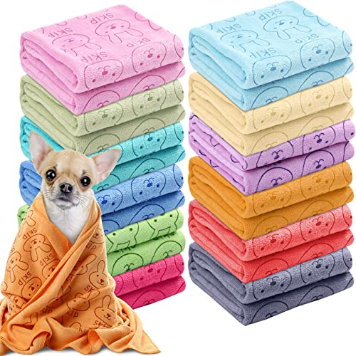 12 Pcs Dog Towels for Drying Dogs Soft Microfiber Puppy