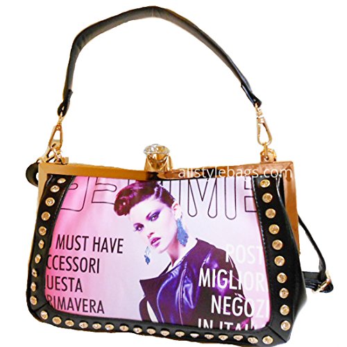 LOEM Image Magazine black bling party evening Bag Handbag bling Rhinestone Clutch