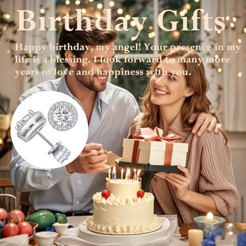 Moissanite Stud Earrings for Women 0.8Ct-2Ct Wedding Anniversary Birthday Gifts for Wife Christmas Valentine Mothers Day Gifts for Her Mom Girlfriend3