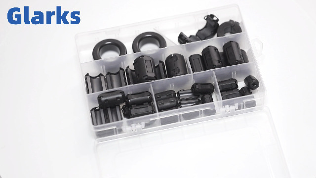 Ferrite Core GLARKS 32pcs Black Clip-on Ferrite Ring Core Set Includes 28pcs 3.5/5/7/9/13MM Inner Diameter Cable Clips RFI EMI Noise Suppressor Cable Clips 2pcs 42 Ferrite Bead