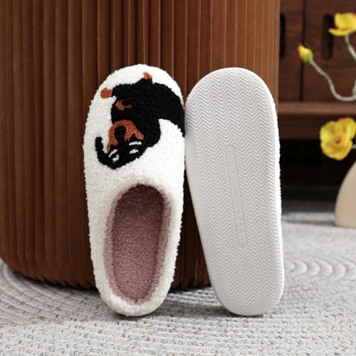 Women's Wen's Winter Dachshund Dog Slippers, Unisex Warm Fleece House Shoes for Couples Indoor3