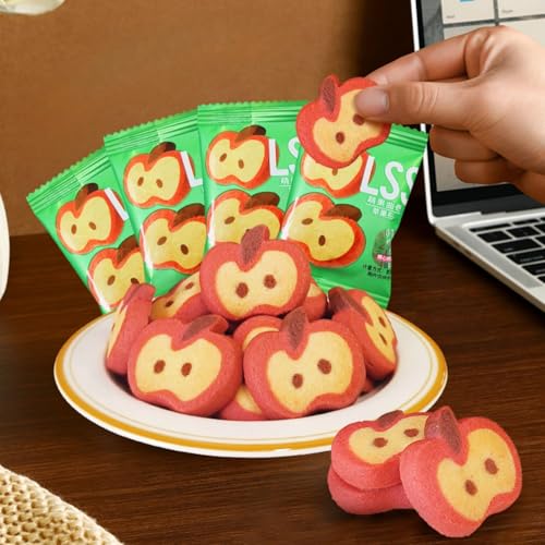 JGFWAT Weihnachtskekse Apfel-Cookies in niedlicher Q-Form, einzeln verpackt, 20 Stücke (150g) – Ideal für Geschenke, Adventskalender & Kinder