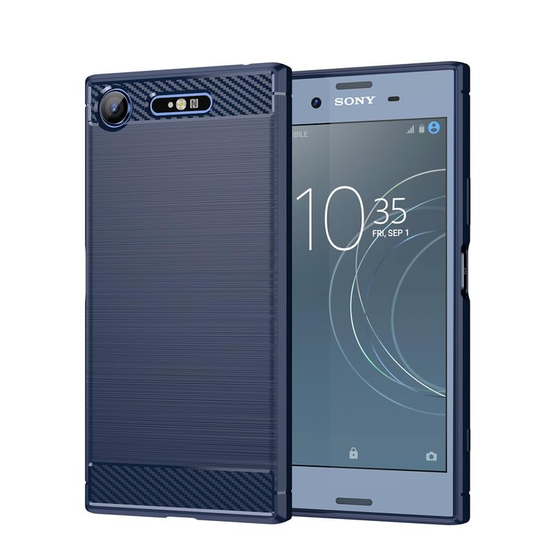 Image of Hybrid Carbon Fiber Back Case for Sony Xperia XZ1 (Blue)