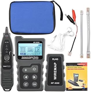 Geevorks Network Cable Tester,Multi-functional LCD Network Cable Tester Wire Tracker PoE Checker Inline PoE Voltage and Current Tester with Cable Tester with Illuminate Function