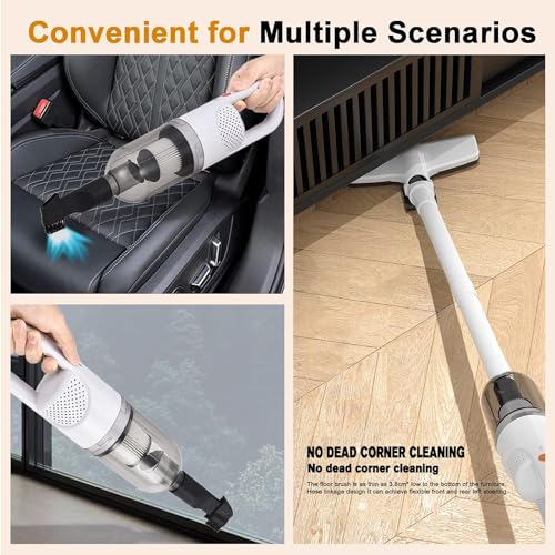2024 New Model Cordless Vacuum Cleaner, Powerful Stick Vacuum for Hardwood Floor, 35 Min Rechargeable Battery, 4 in 1 Lightweight Upright Vacuum for Pet Hair Carpet
