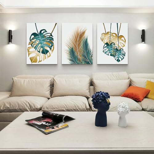DZRWUBHS Large Framed Wall Art For Living Room Abstract Wall Decoration Art For Bedroom Kitchen Decor Leaves Wall Painting Modern Wall Pictures Artwork Office Canvas Prints Dining Room Home Decor