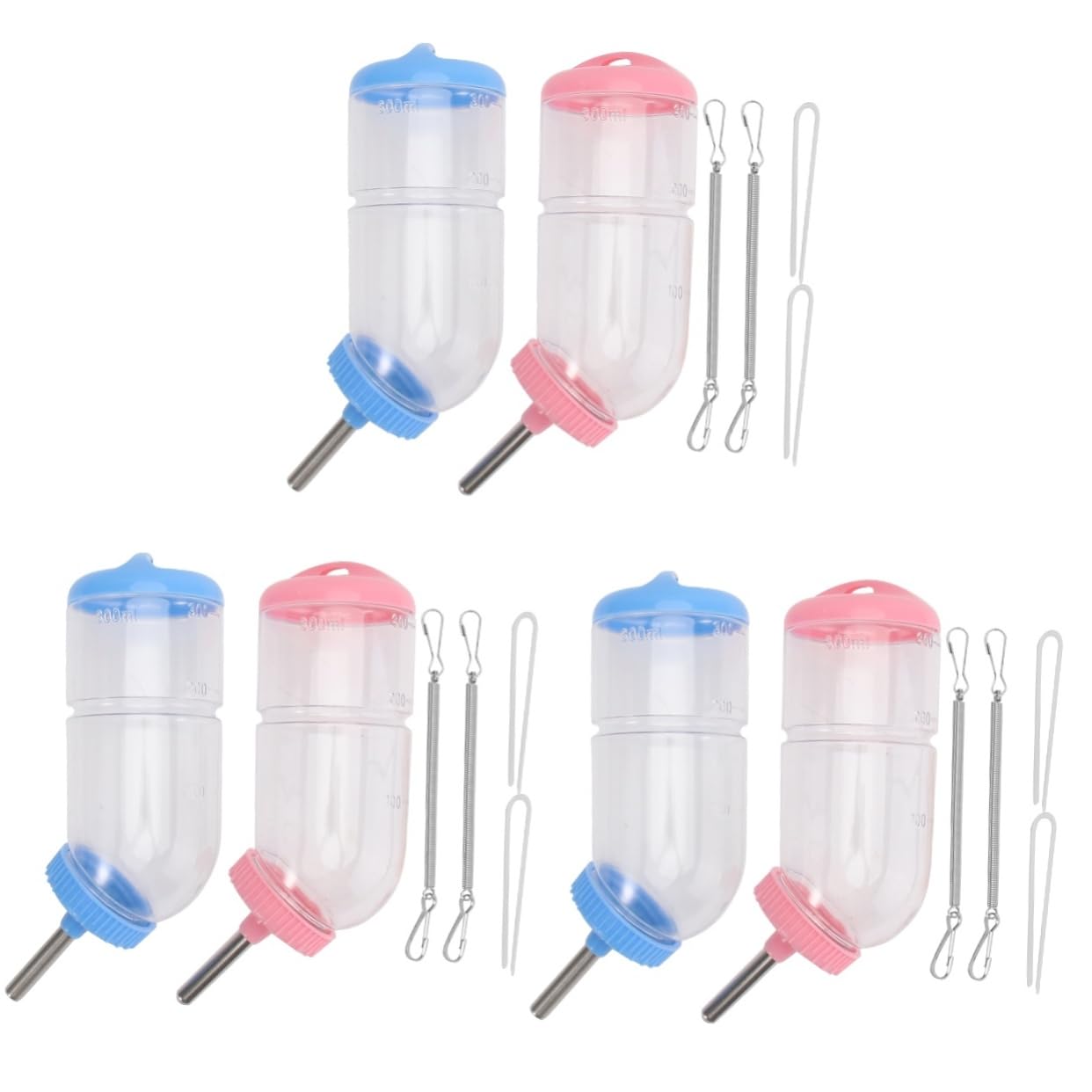 BESPORTBLE 6stücke Wasserspender Für Kleintiere Auslaufsichere Trinkflasche Für Meerschweinchen Und Kaninchen Transparente Wasserstandsanzeige Praktische Haustierbedarf