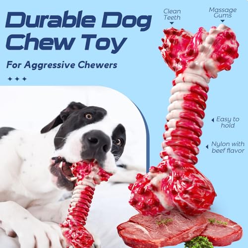 Image of SHARLOVY Dog Chew Toys for Aggressive Chewers | 5 Pack Indestructible Dog Toys for Large Breed, Cotton Rope Toys, Tough Bone Chew for Aggressive Chewers Large Breed