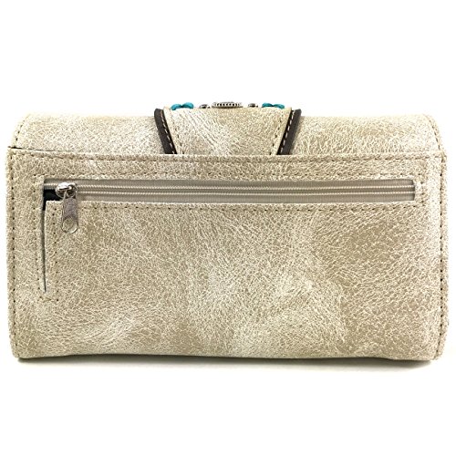 Justin West Floral Embroidery Buckle Western Weave Conceal Carry Handbag Purse4