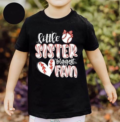 Baseball Sister T-Shirt Toddler Girl Short Sleeve Baseball Game Day Shirt Baseball Lover Tops Baseball Biggest Fan Tee4