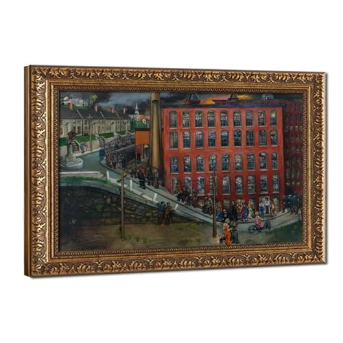 Through The Mill Philip Evergood Tableau Toile Bureau Décoration Murale 30x45