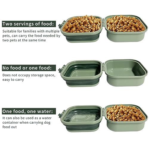 Collapsible Dog Bowls, Travel Water Bowl for Dogs, 2-in-1 Portable Food and Water Feeder - Travel Dog Bowls with Lid for Walking, Traveling, Camping and Hiking - Image 7