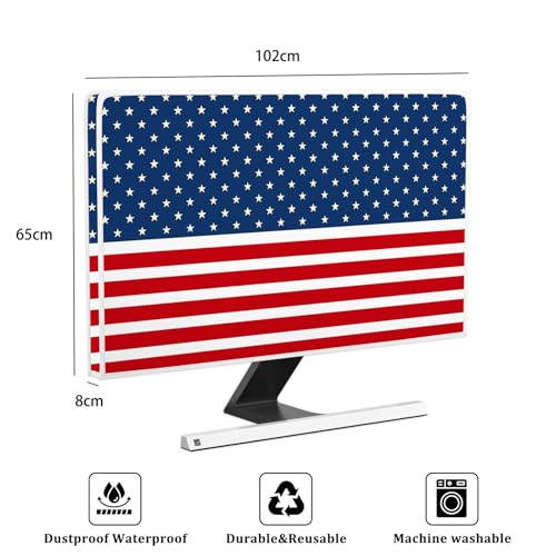 Image of American Flag Waterproof 40, 41, 42, 43 Inch Anti-Static Dustproof LCD /LED /HD The Stars and The Stripes Veterans Day Independence Day Screen TV Cover Screen Protective Screen 40 to 42 Inch TV