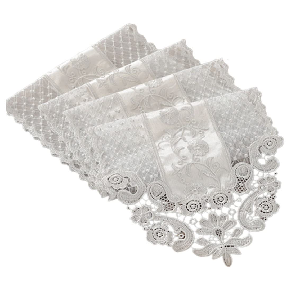 Imooreshine Lace Table Runner Embroidered Rectangular Table Dresser Scarf for Wedding 30x150CM