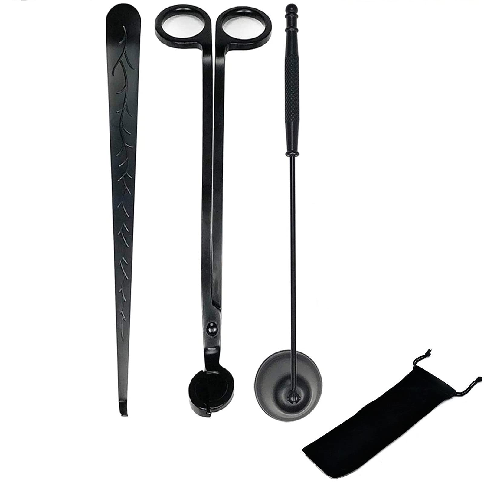 Redsea3 in 1 Candle Accessory Set, Candle Wick Snuffer,Candle Wick Trimmer,Candle Wick Dipper, Very Practical Candle Tool Set for Candle Lovers. (Black)