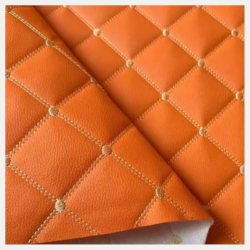 Tela De Cuero Para Tapizar 63 Pulgadas De Ancho Tela De Cuero Acolchado Manualidades, Tela De Cuer O Para Manualidades Tela De Cuero Sintetico Por Polipiel(Oranje,1.6x15m)