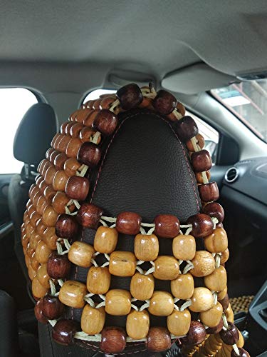 Image of Q1 Beads LCapBG Wood Beaded Seating Pad Cap Model Cushion for All The Cars Office Chair /Home Chair /Truck(Universal Fit, 1 Pc.), Multicolor