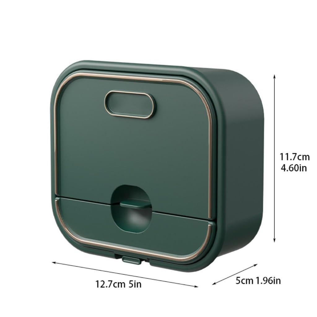 Mydelniczka, Pack of 2 Wall Mounted Draining With Cover White Green(White+green)