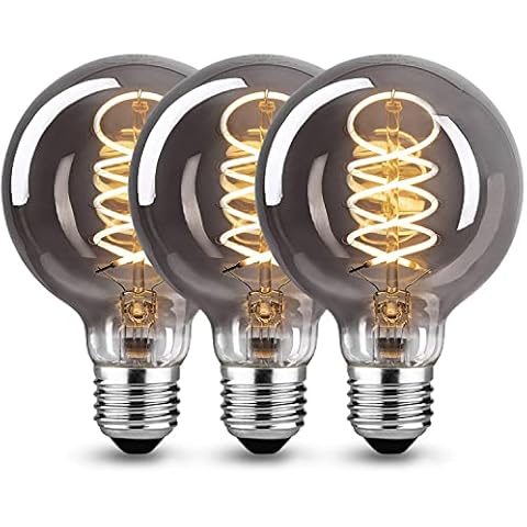 3 Bombillas LED Hofouple E27 Regulables Vintage Vidrio Ahumado Cover
