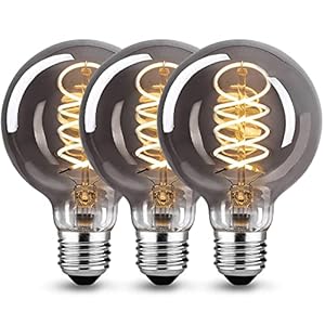 Hofouple E27 LED Vintage Bulb, Edison Vintage Bulb E27 Dimbare 6W G80 Bulb E27 LED Warm White Bulb E27 Vintage Ideaal voor Decoratieve Nostalgie Retro Verlichting, gerookt glas