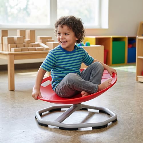Yunmeryker 子供の知的発達を促す感覚スピニングチェア 回転椅子 室内遊具, レッド [2]