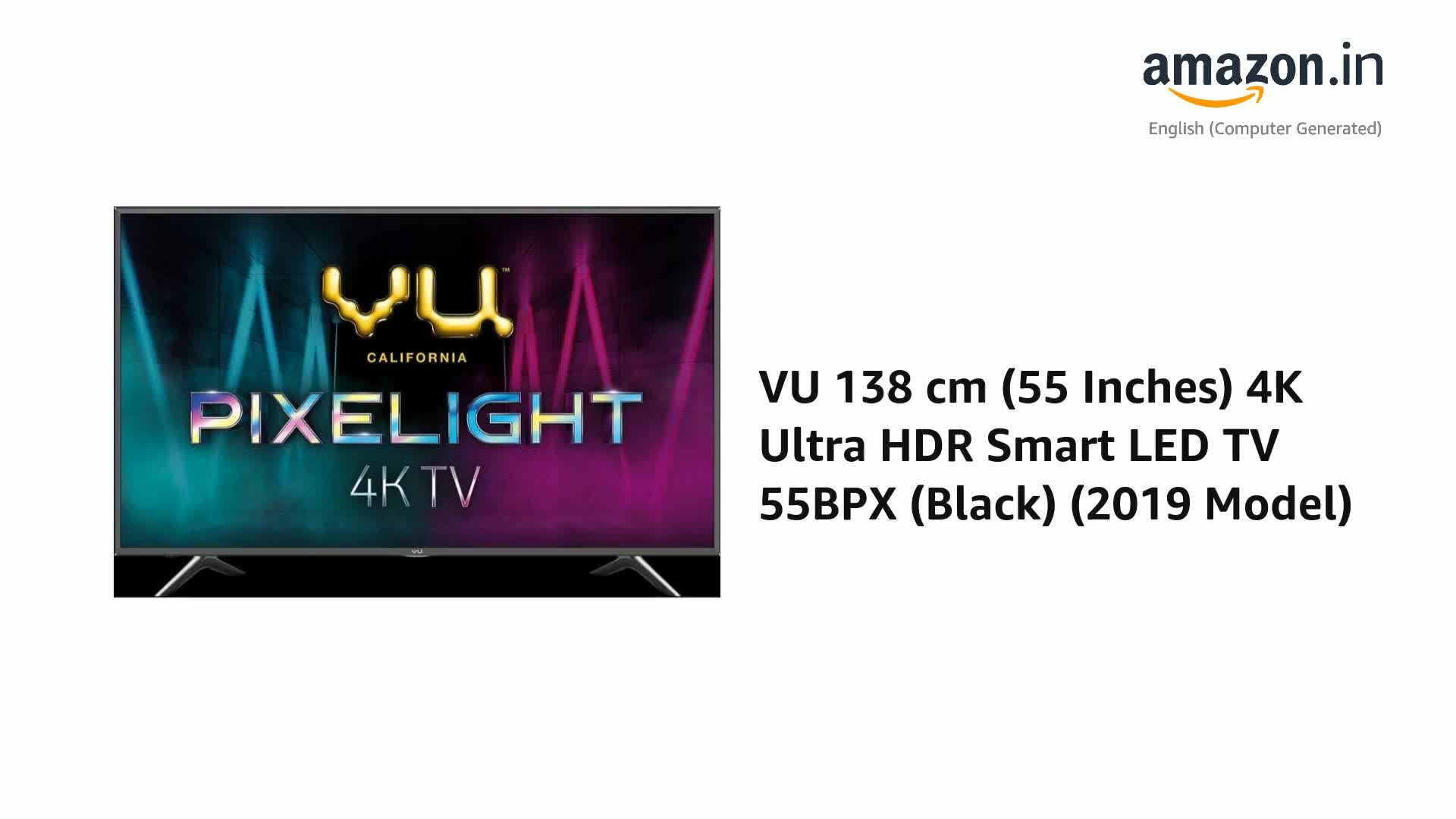 VU 138 cm (55 Inches) 4K Ultra HDR Smart LED TV 55BPX (Black