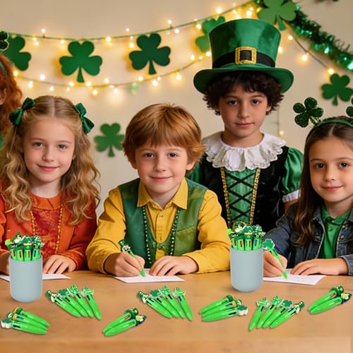 LiYiQ 25 bolígrafos multicolor 4 en 1 para San Patricio miniatura 6