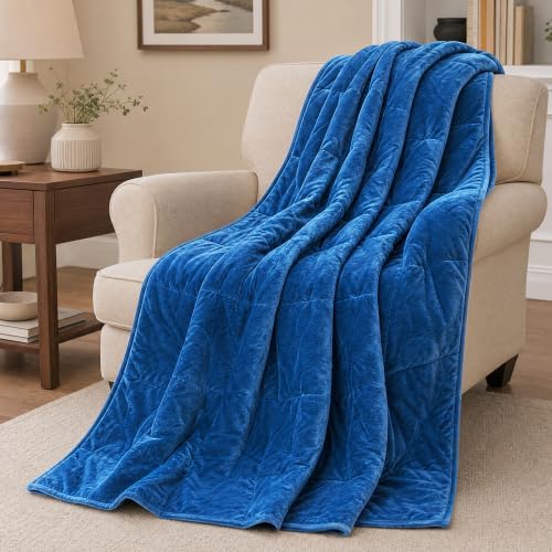 Crystal Velvet Weighted Blanket 17 lbs 60"x80" Queen Size for Adu...