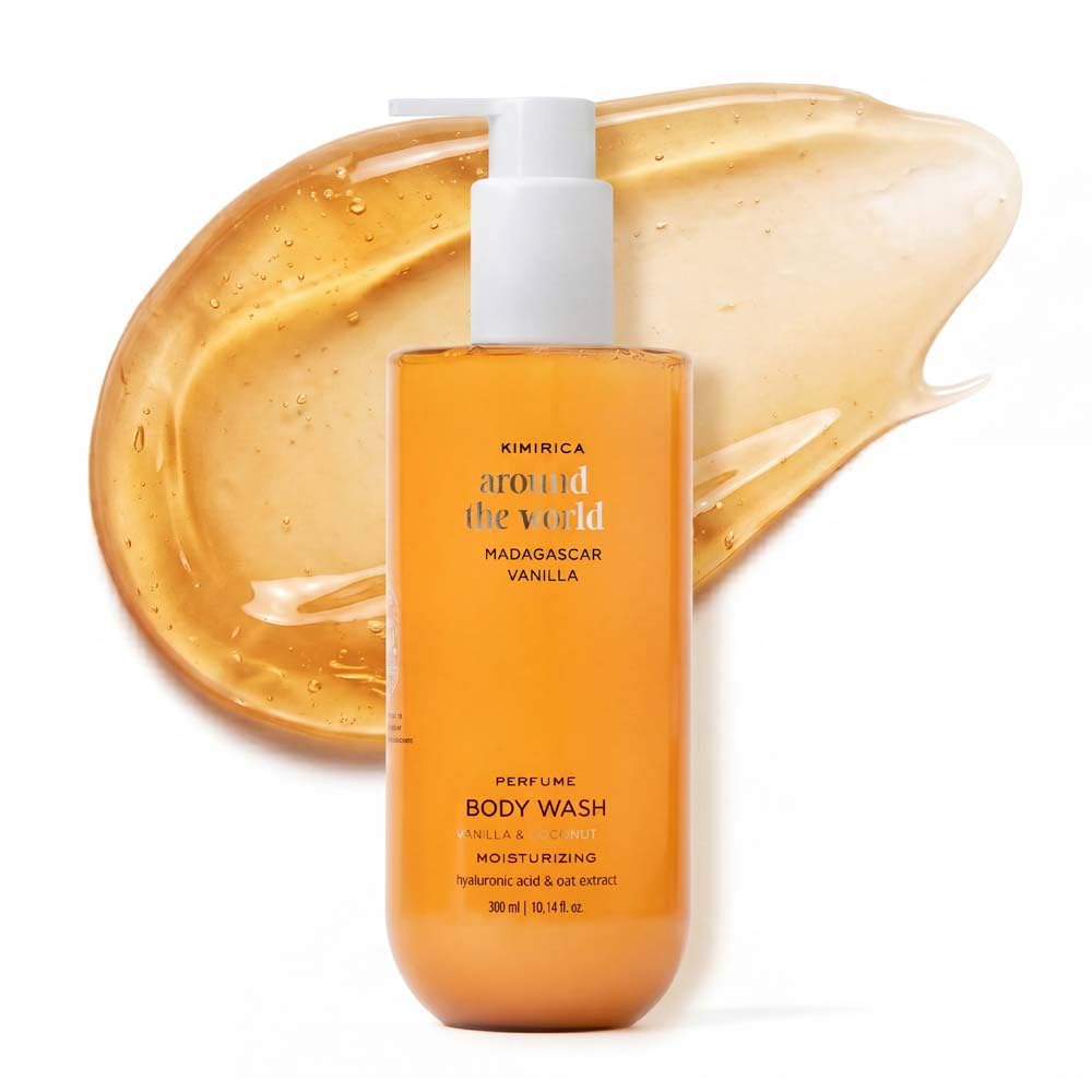 Kimirica Madagascar Vanilla Sulphate Free Shower Gel | With the goodness of Nettle, Pomegranate & Soya Extract | 100% Vegan & Silicone Free Bodywash | 300ml