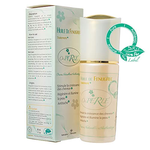 Fenugreek Seed Pure Carrier/Base Sweet Almond, Reduce dark spot, Natural Botox, Stimulate hair growth, Skin lightening, fenugreek for hair growth, fenugreek oil 1.7 oz (50 ml) by Oriperle