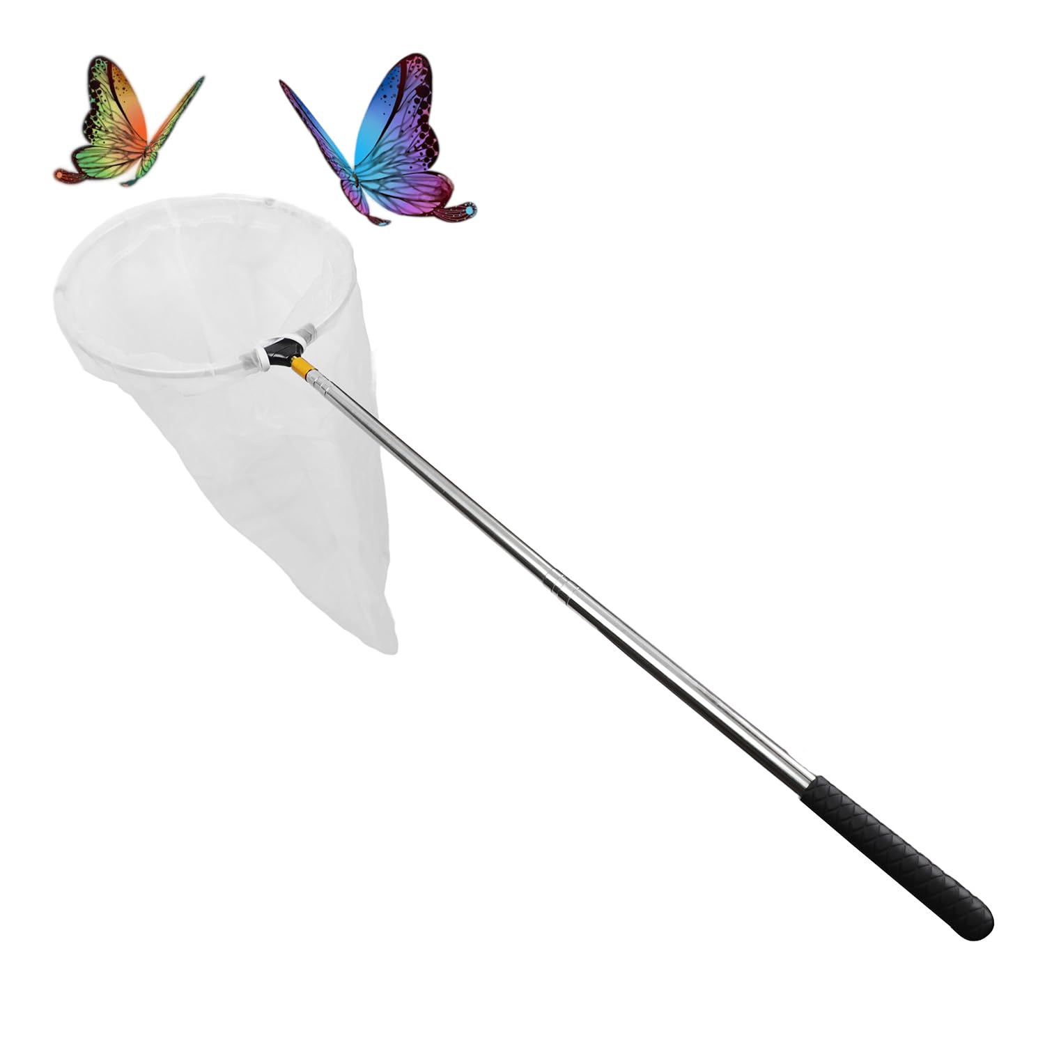 Butterfly and Insect Net with 11" Ring, Telescopic Fishing Net Catching Bug Nets for Outdoor Sports, Handle Extends to 59 Inches