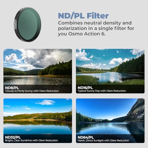 Image of Freewell ND8 /PL, ND16 /PL, ND32 /PL, ND64 /PL Filter Set for Osmo Action 6 | Essential for Daylight Filming & Enhanced Clarity