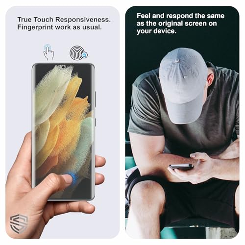 Image of Anti Glare Matte TPU hydrogel Edge to Edge Screen Protector Guard For Samsung Galaxy S21 Ultra (6.8 Inch) With Installation Kit | Support Fingerprint | Edge to Edge Coverage