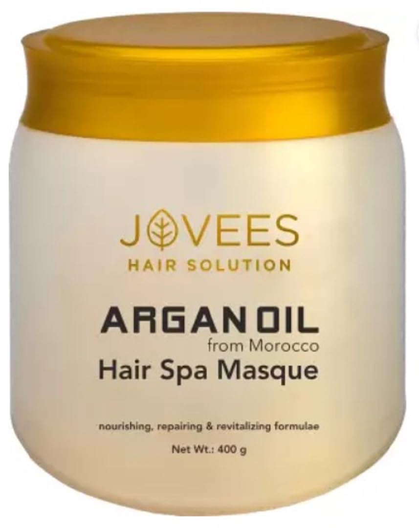 Jovees Herbal Argan Oil Hair Spa Masque | With Moroccan Argan Oil and Jojoba Oil | Gives Shiny and Smooth Hair | For All Hair Types 400G-picture-0