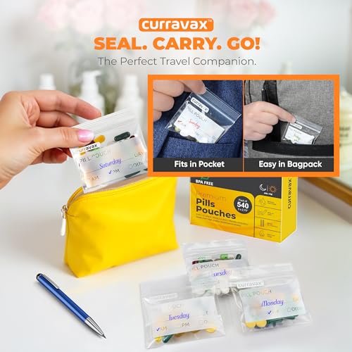 CURRAVAX 225 Pack Waterproof Pill Pouches